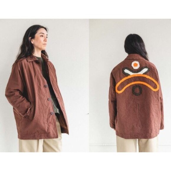 Casey Casey Women's Jacket Rotty Paper Cotton Havana RARE! Reversible Brown  XS - Picture 1 of 11